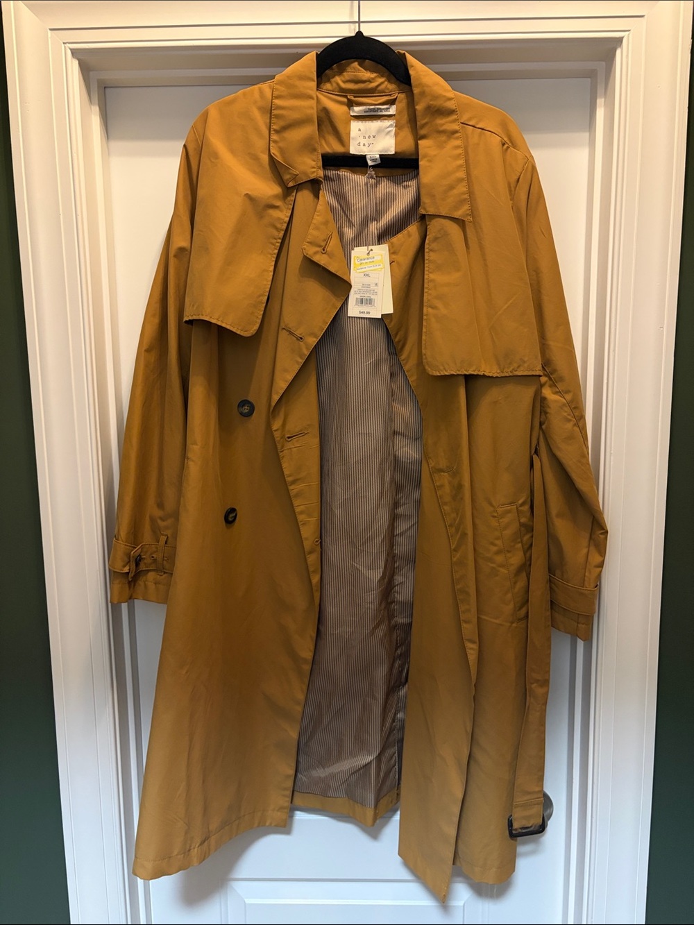 a new day Mustard Trench Coat with Belt